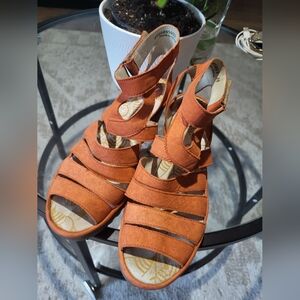 Fly London Orange Strappy Sandals